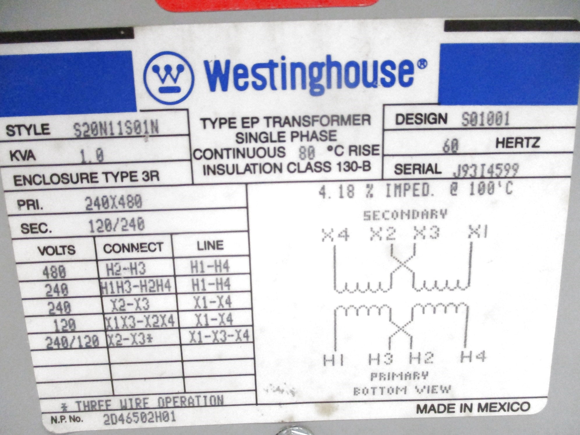 WESTINGHOUSE S20N11S01N NSMP