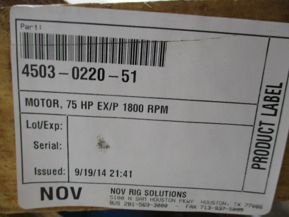 WEG 75 HP  364/5TC 3PH 4503-0220-51 NSMP