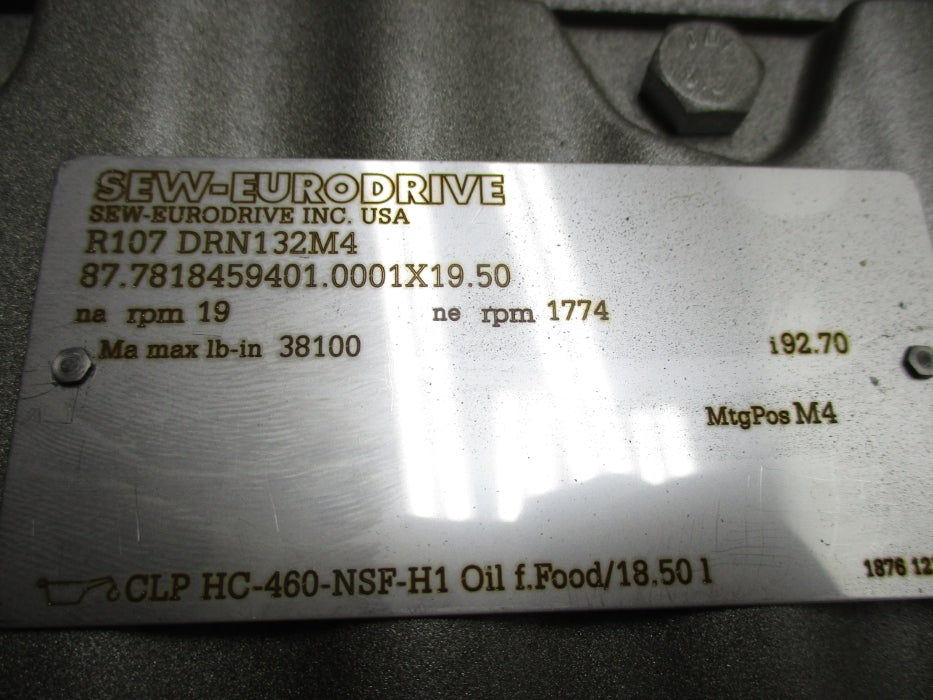 SEW-EURODRIVE R107DRN132M4 NSNP