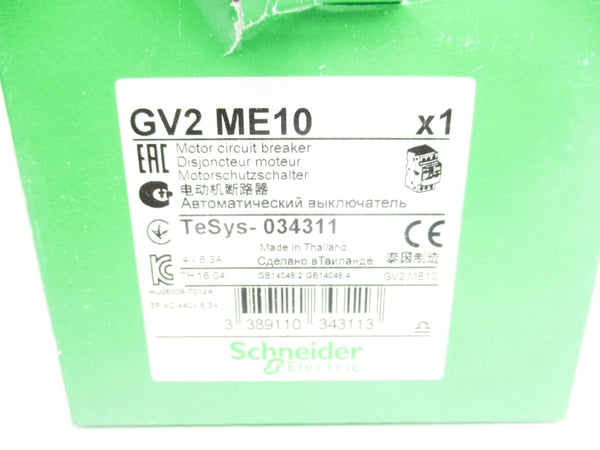 SCHNEIDER ELECTRIC GV2ME10 600VAC 4-6.3A NSMP