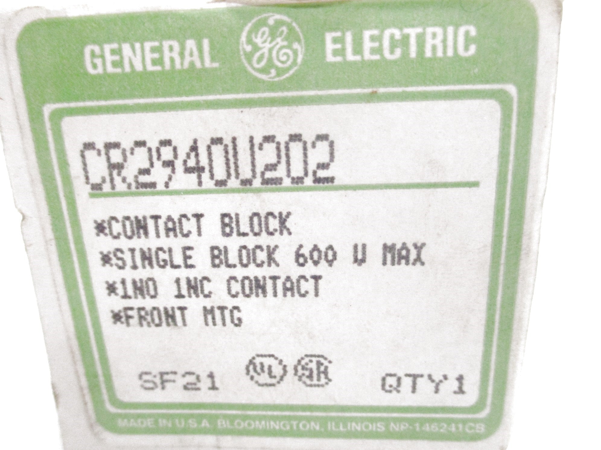 GENERAL ELECTRIC CR2940U202 600V NSMP