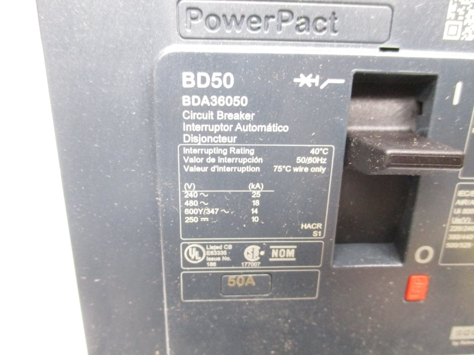 SQUARE D BDA36050 480V 50A NSMP