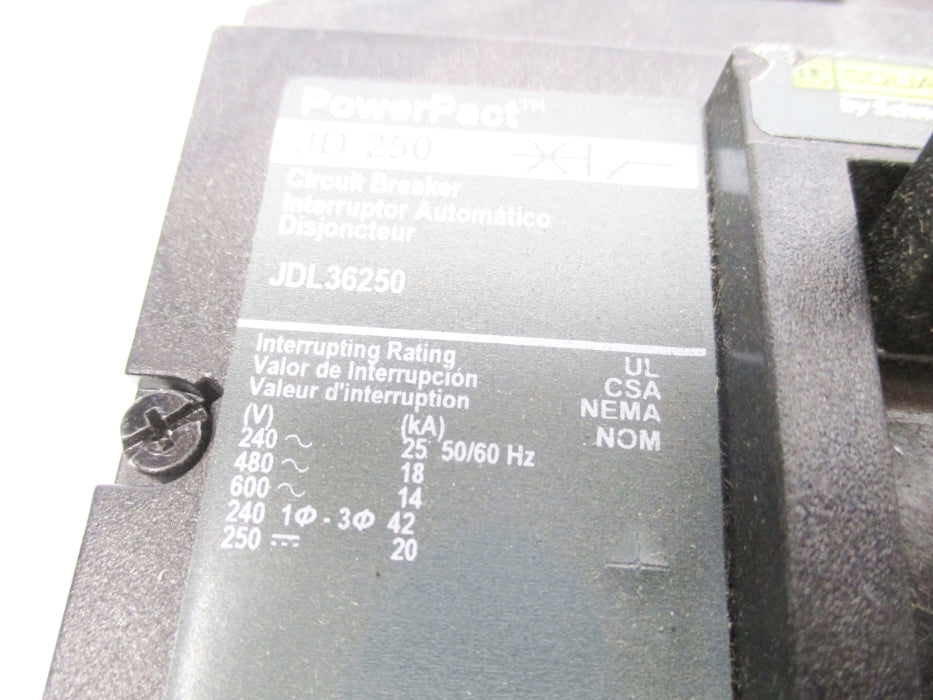 SQUARE D JDL36250 250A 600V NSNP