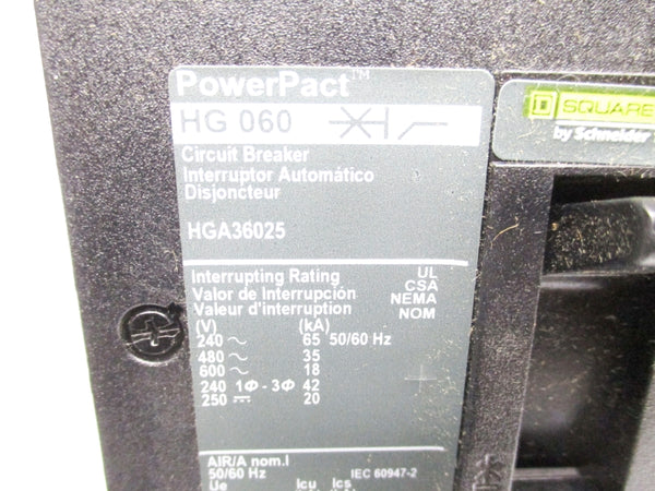 SQUARE D HGA36025 600V 25A NSNP