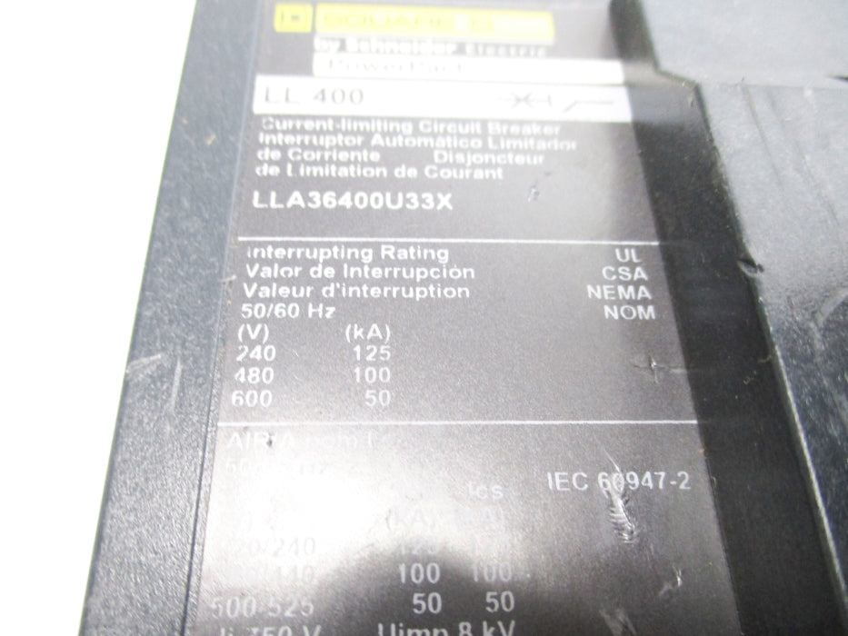 SQUARE D LLA36400U33X 600V 400A NSNP