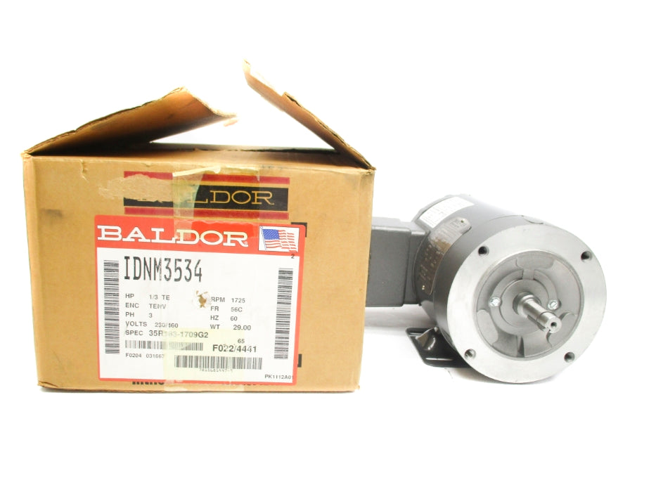 BALDOR IDNM3534 35R183-1709G2 230/460V 1.2/.6A NSMP