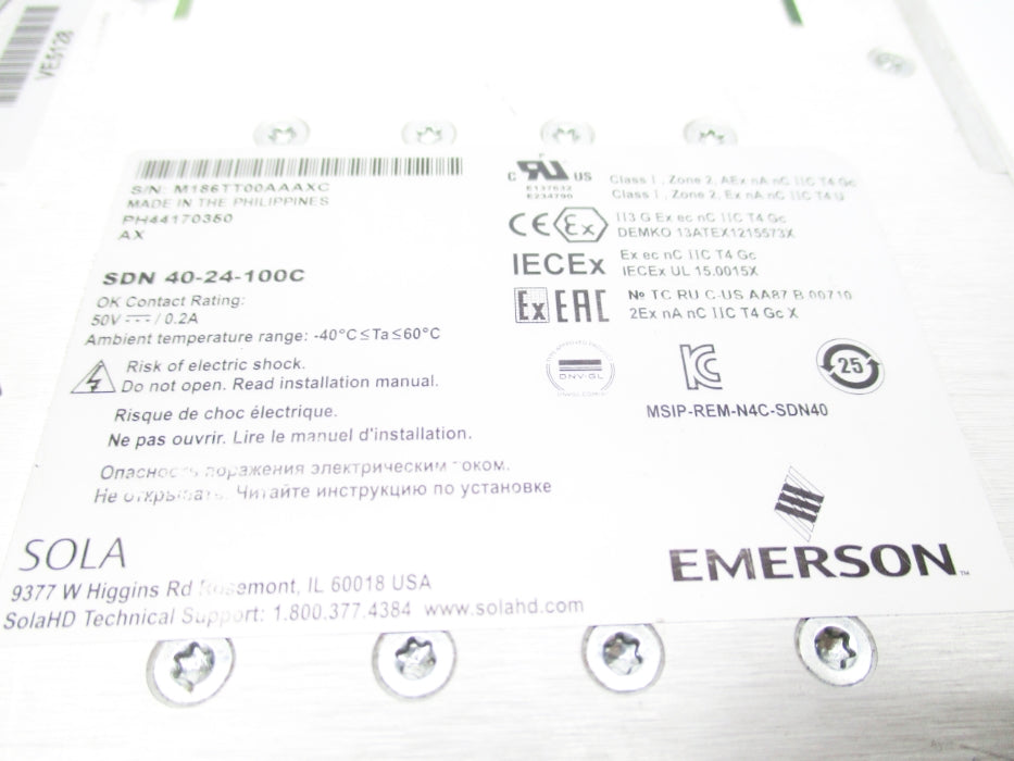EMERSON SDN40-24-100C 100-240VAC 12A NSNP