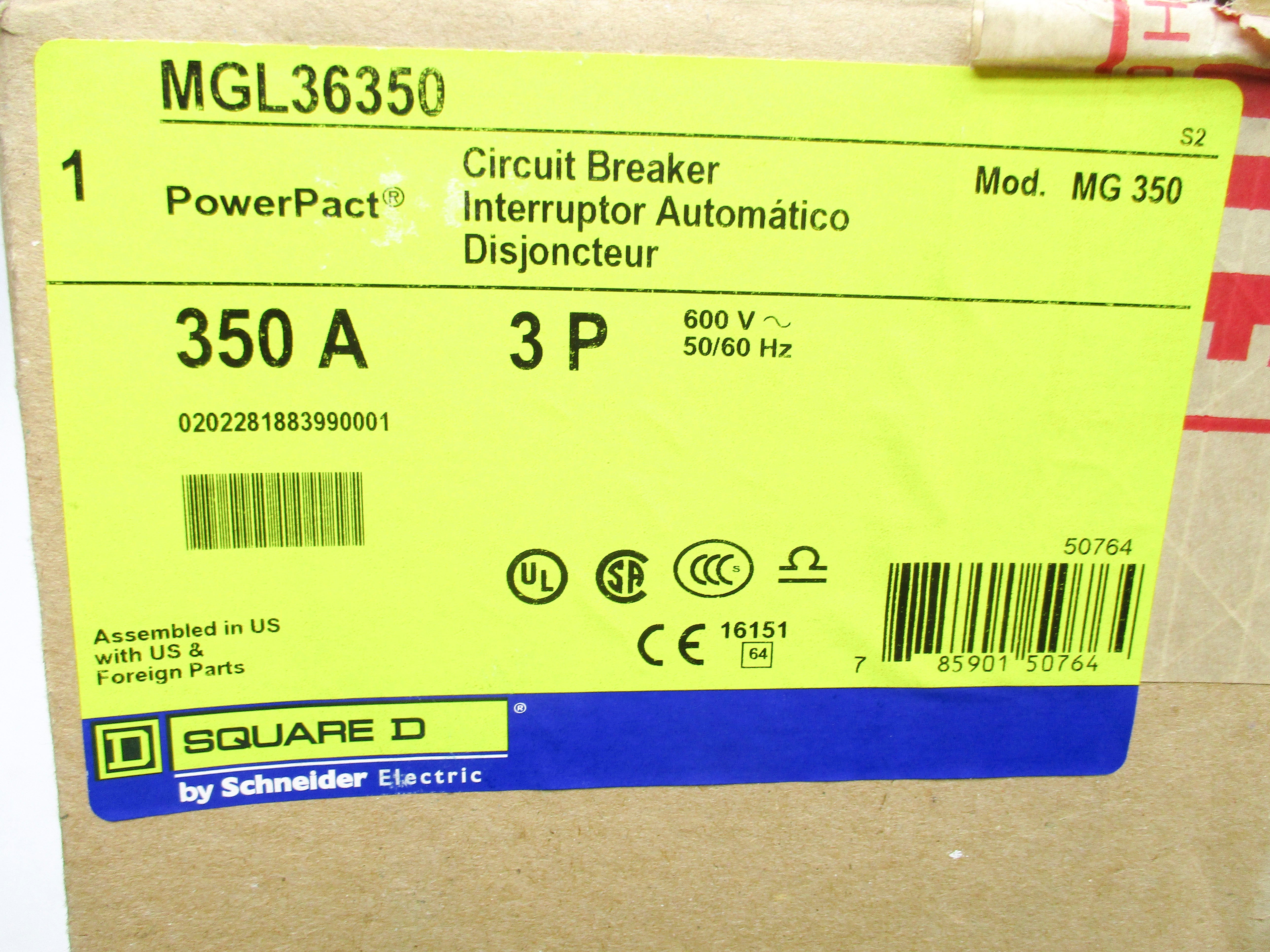 SQUARE D MGL36350 600V 350A NSMP