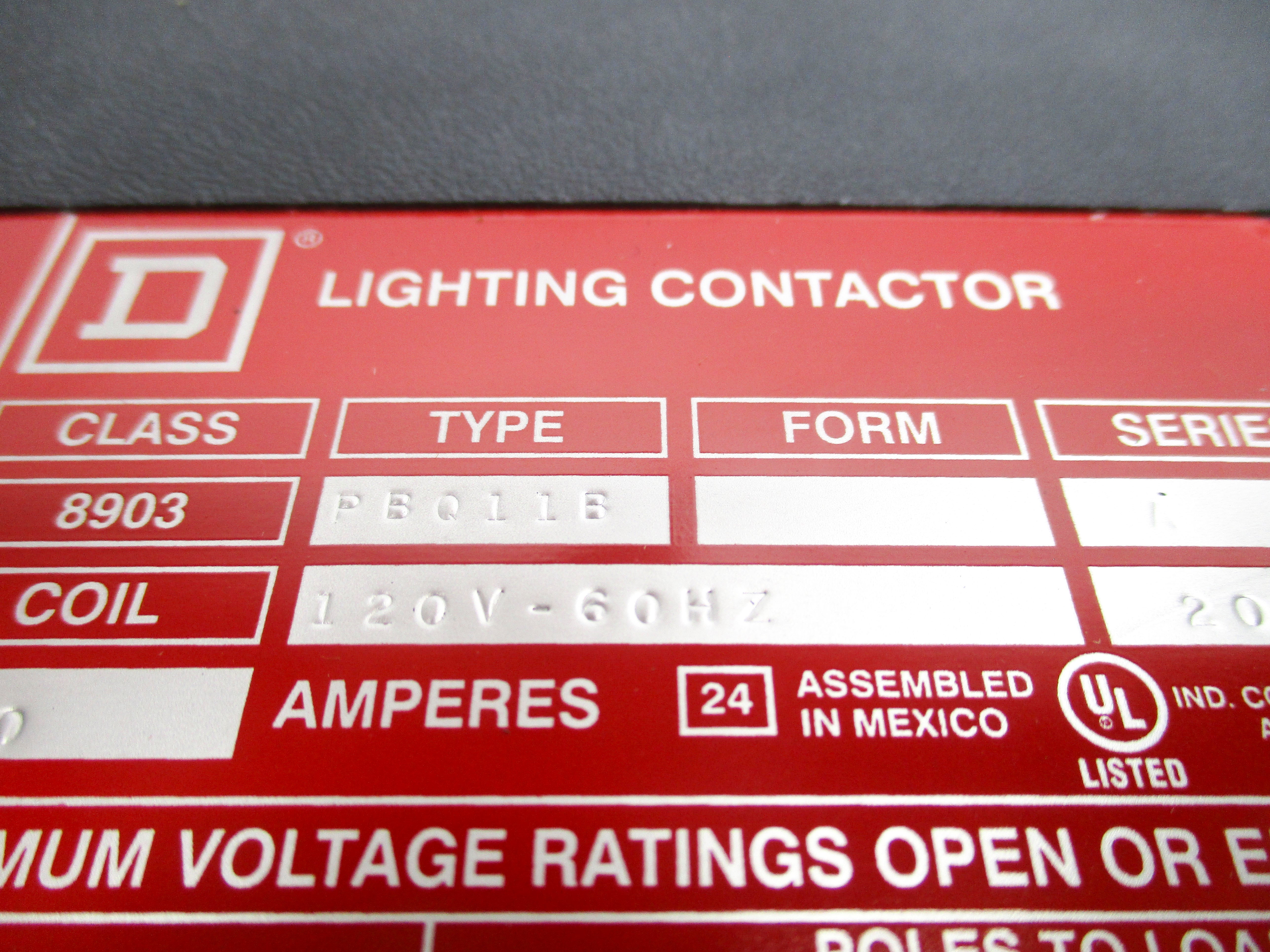 SQUARE D 8903PBQ11BV02 SER. A 120V NSMP