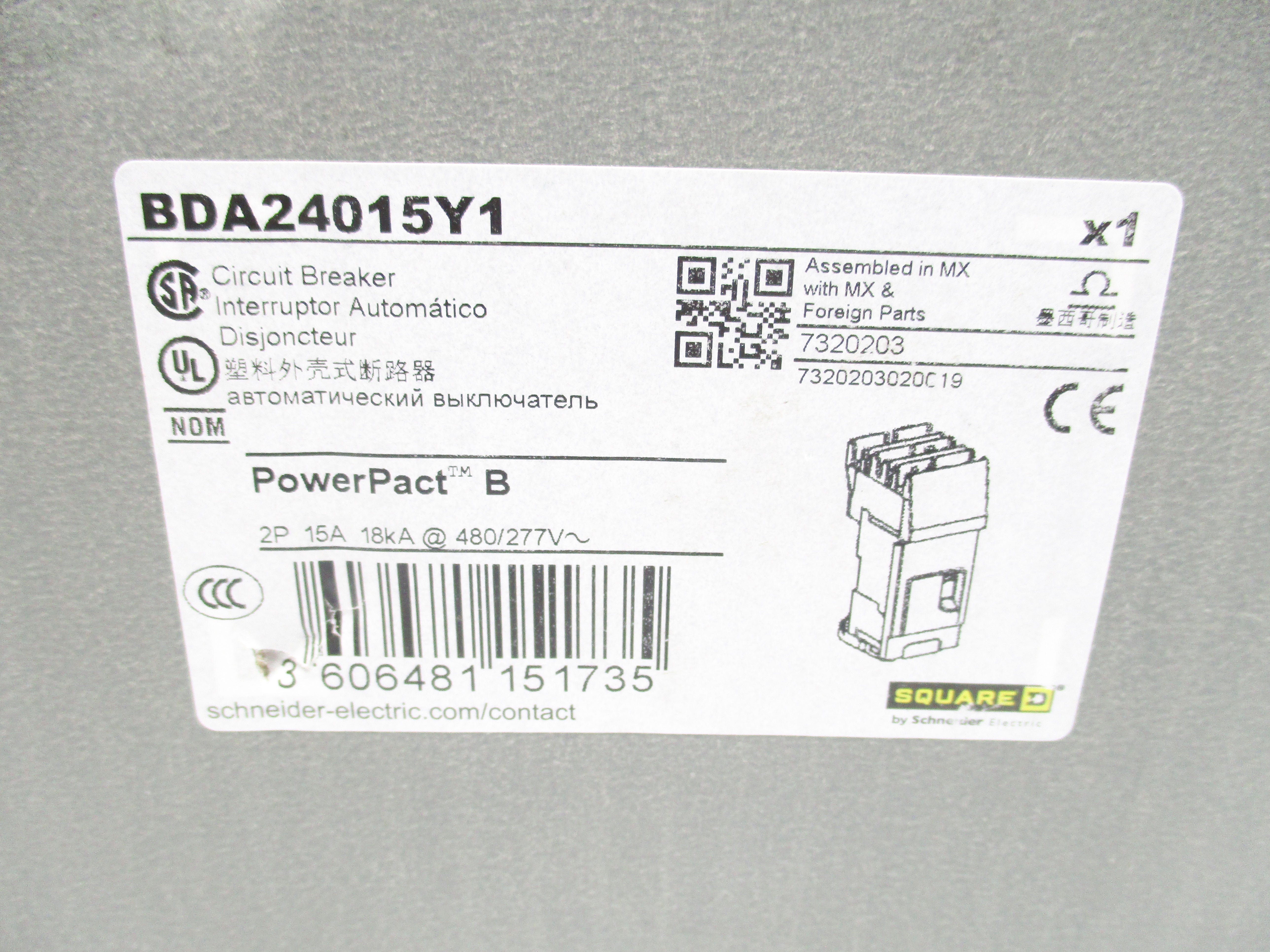 SQUARE D BDA24015Y1 277V 15A NSMP