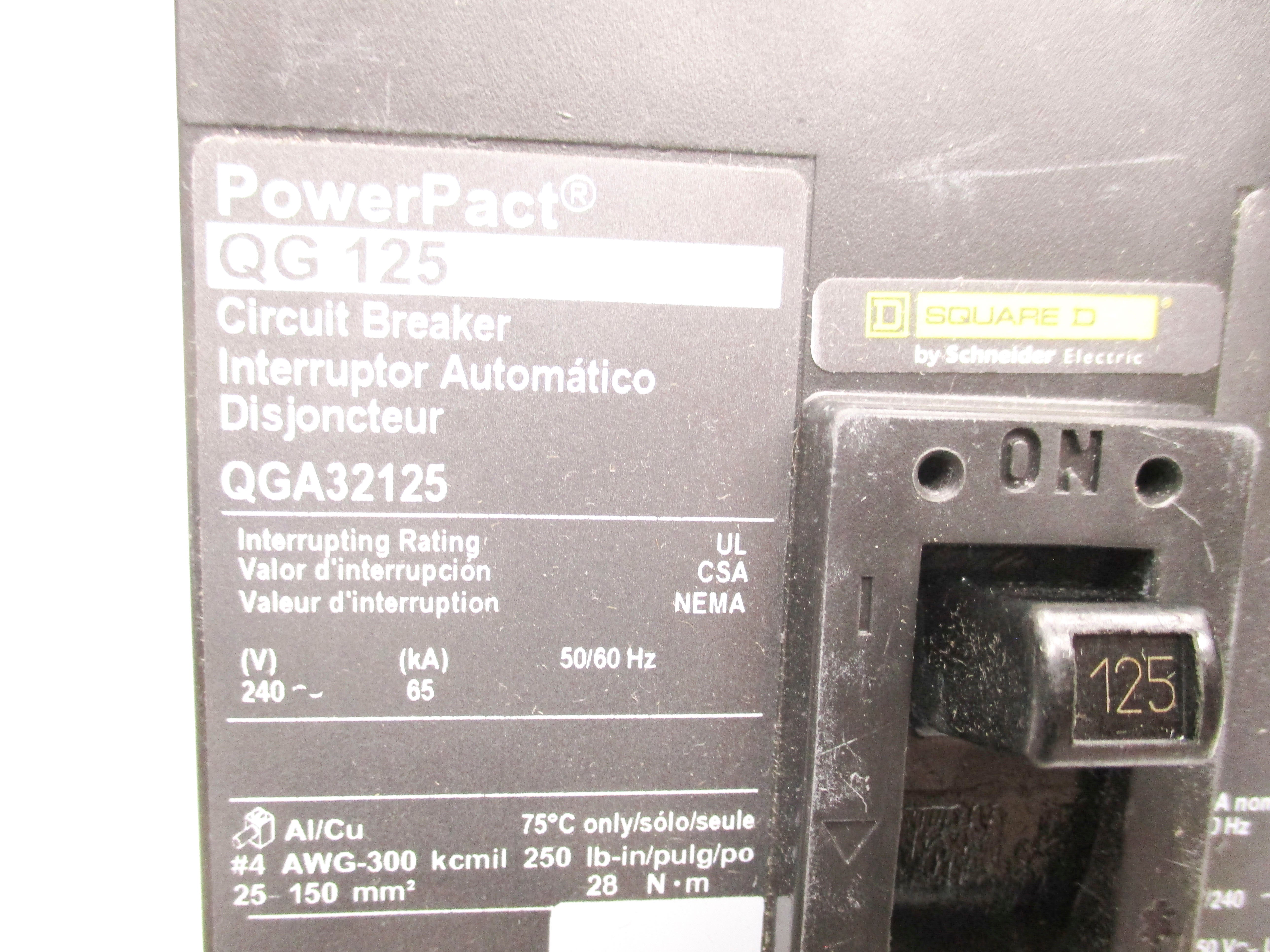 SQUARE D QGA32125 240V 125A NSMP