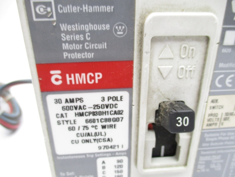 CUTLER HAMMER HMCP030H1CA02 SER. C 30A 600VAC UNMP