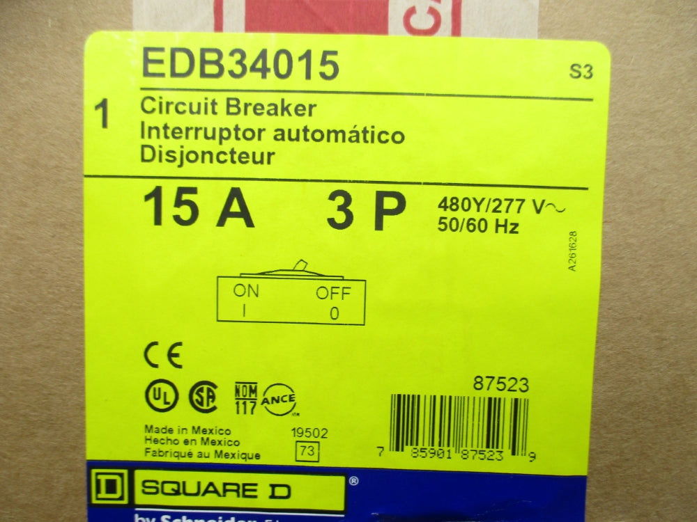SQUARE D EDB34015 SER. 3 480/277V 15A NSFS