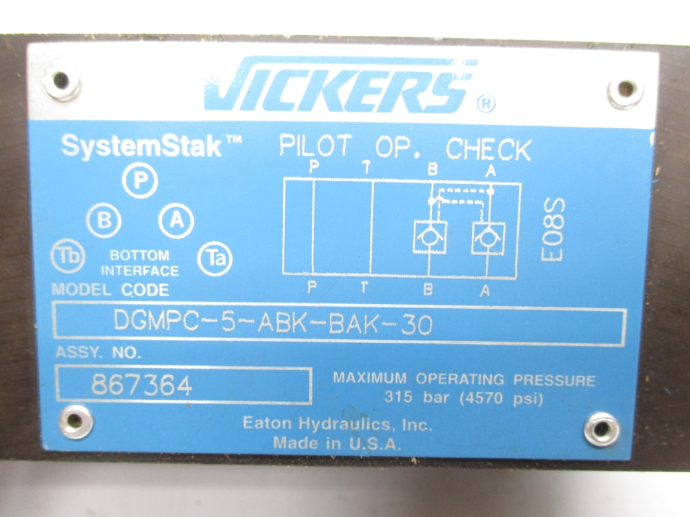 VICKERS DGMPC-5-ABK-BAK-30 867364 4570PSI NSNP