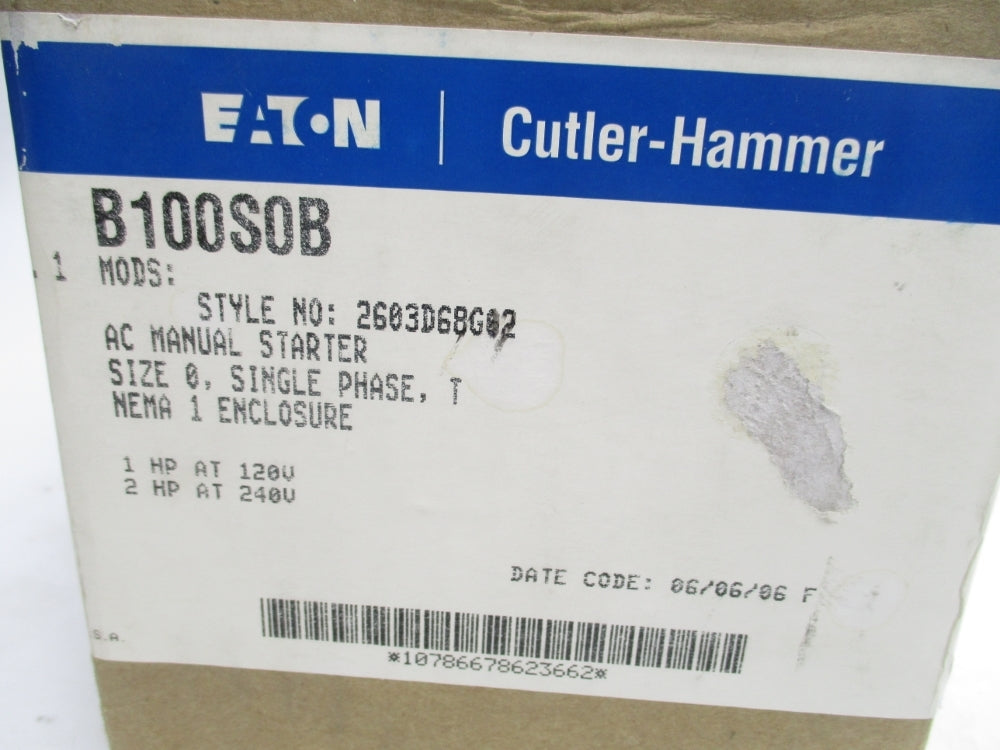 EATON STARTER B100M0B NSMP