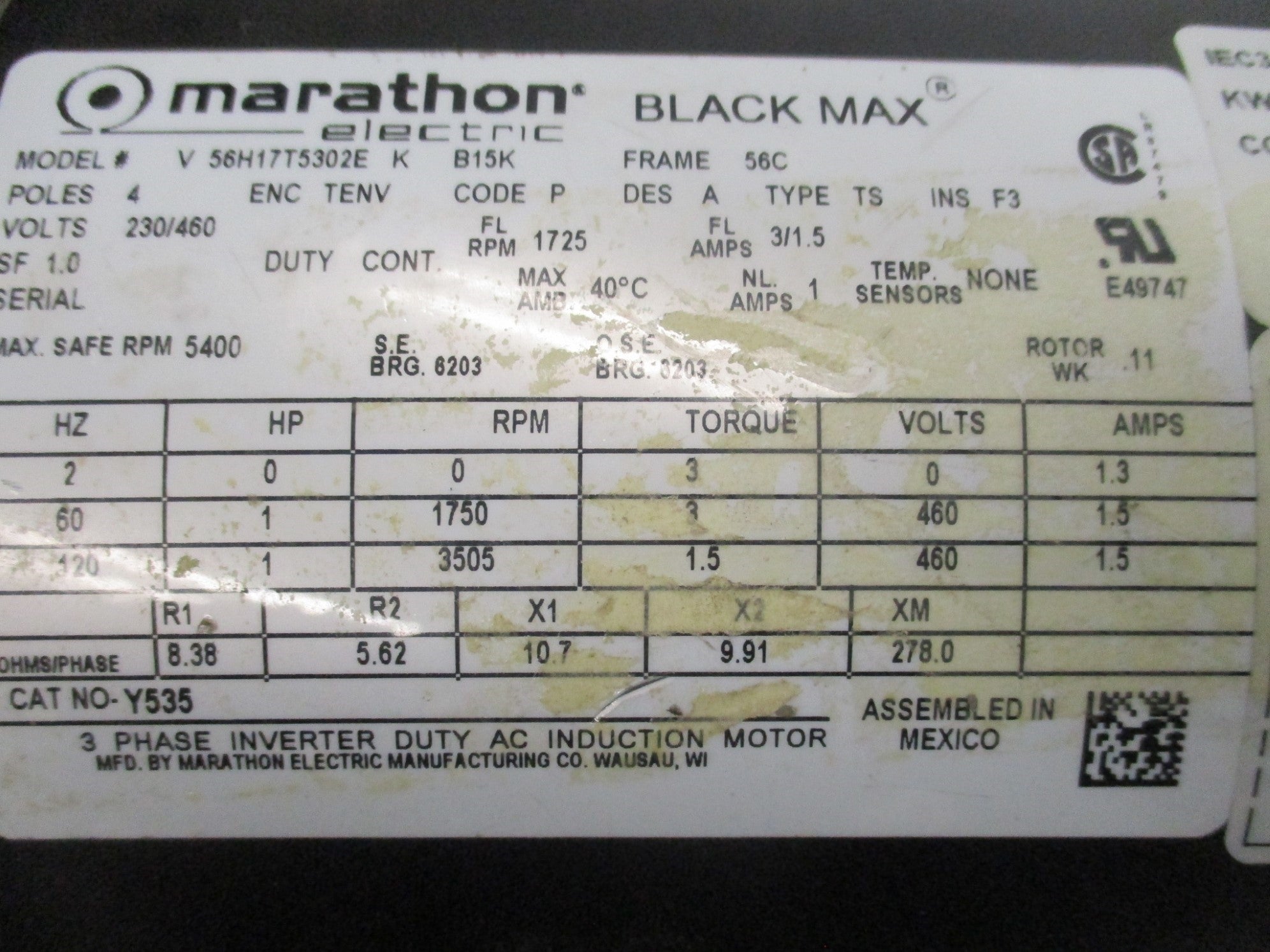 MARATHON Y535 (AS PICTURED) UNMP