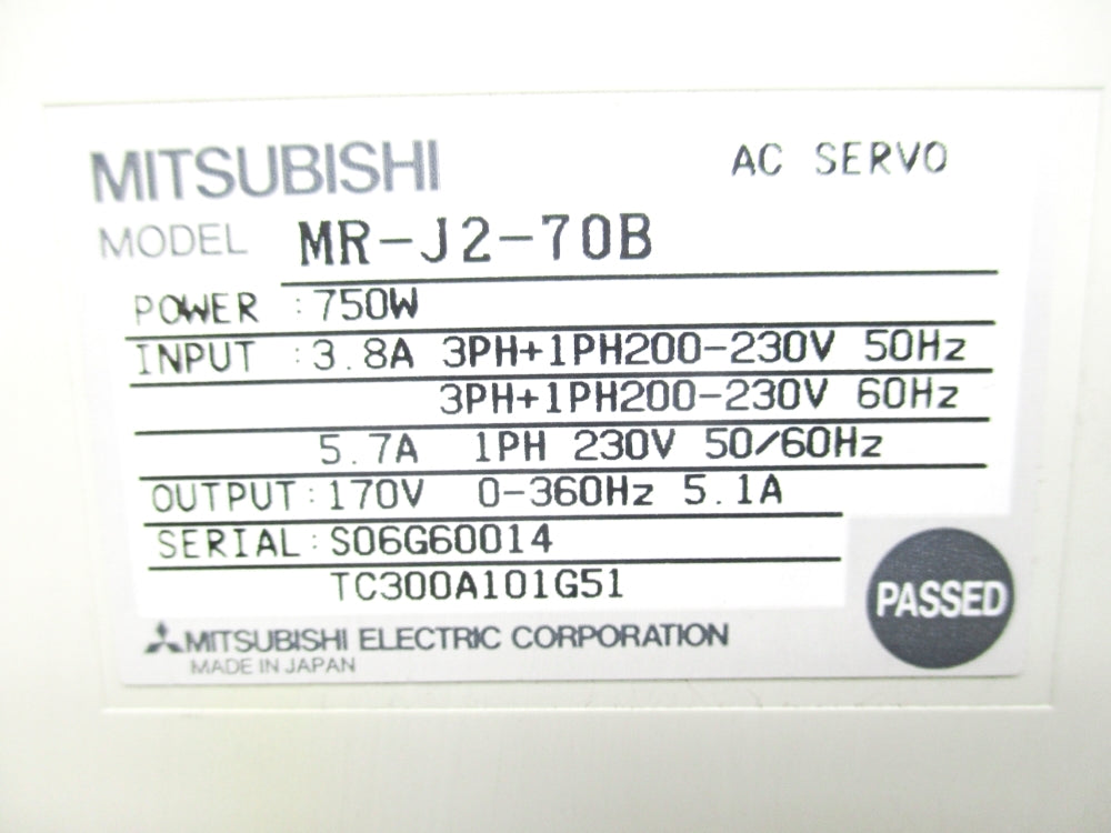 MITSUBISHI MR-J2-70B UNMP