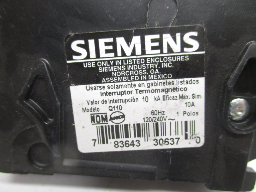 SIEMENS Q110 120/240V 10A NSNP