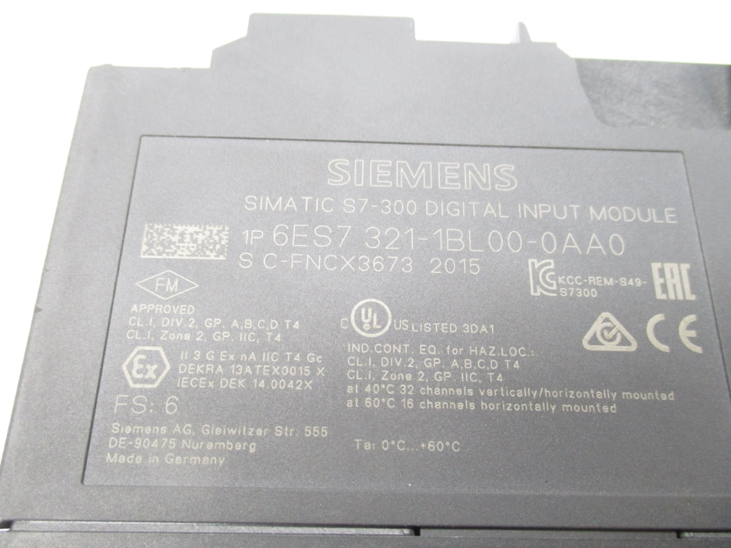 SIEMENS 6ES7321-1BL00-0AA0 24VDC UNMP