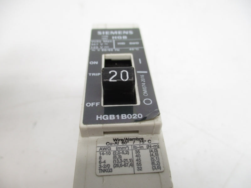 SIEMENS HGB1B020B 347V 20A NSNP