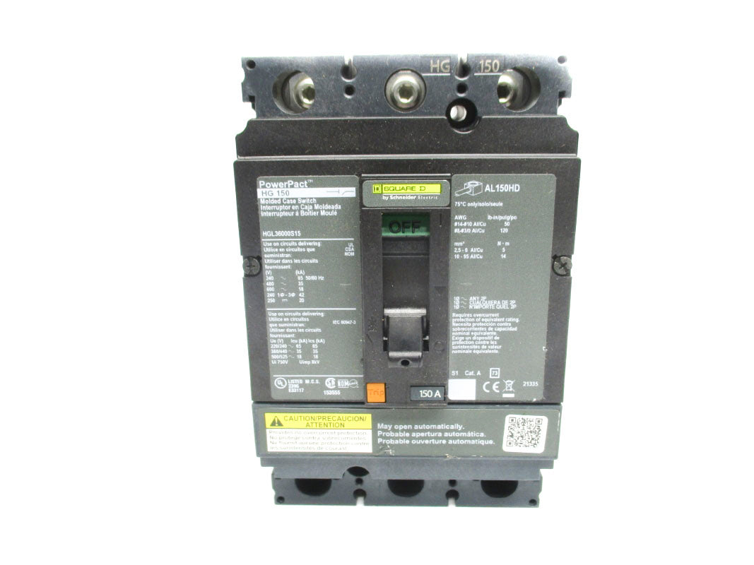 SQUARE D HGL36000S15 600V 150A NSNP