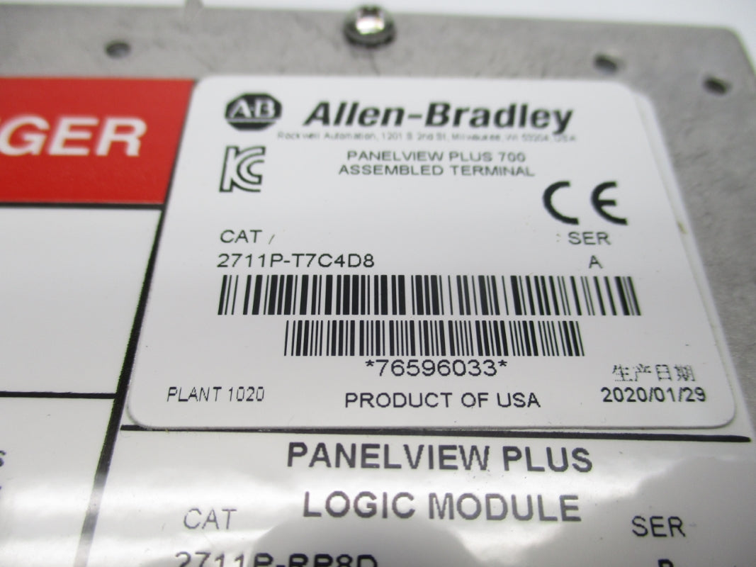 ALLEN BRADLEY 2711P-T7C4D8 SER. A 24VDC NSMP
