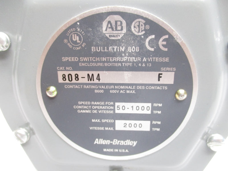 ALLEN BRADLEY 808-M4 SER. F 600VAC (BR/WH) NSMP