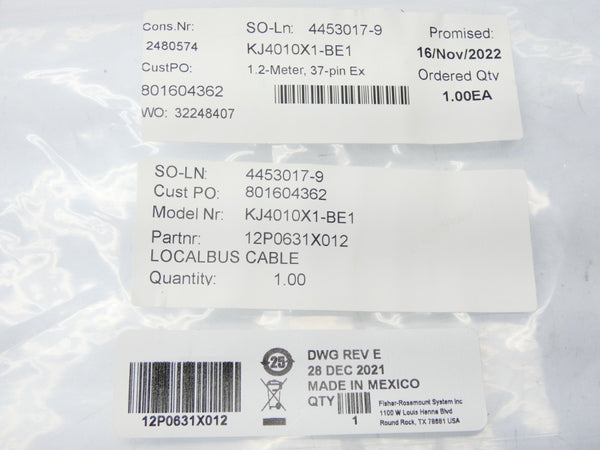 FISHER ROSEMOUNT KJ4010X1-BE1 12P0631X012 NSMP
