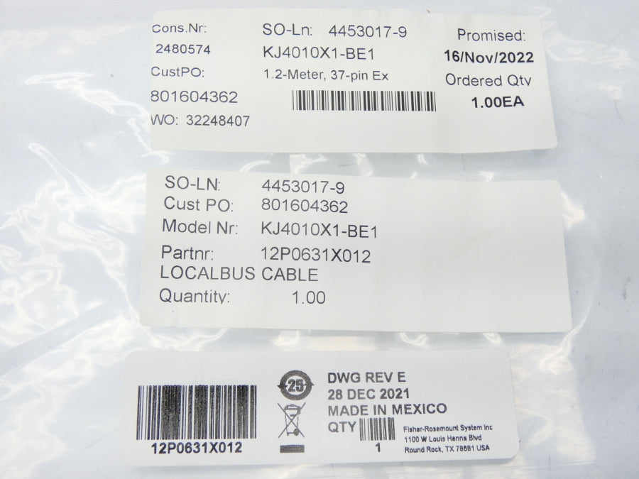 FISHER ROSEMOUNT KJ4010X1-BE1 12P0631X012 NSMP