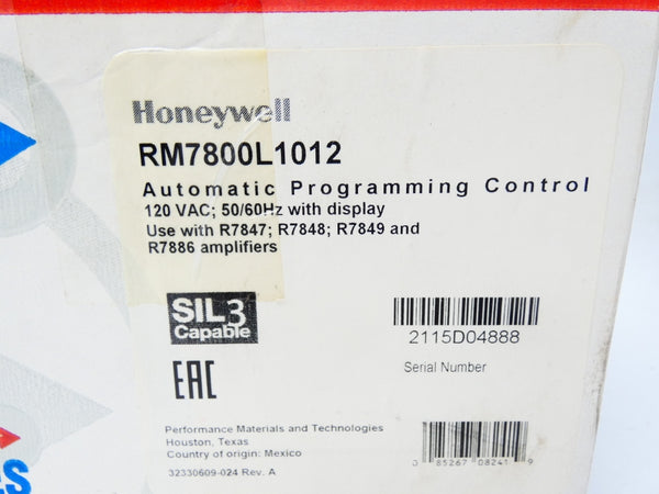 HONEYWELL RM7800L1012 120VAC NSFS
