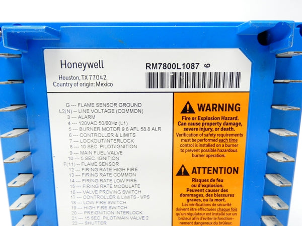 HONEYWELL RM7800L1087 120V UNMP