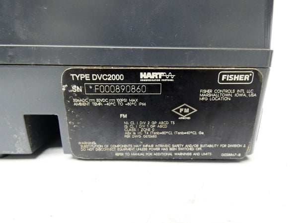 FISHER DVC2000 30VDC 100PSI -40-80C UNMP