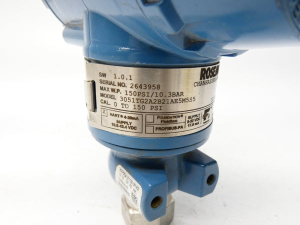 ROSEMOUNT 3051TG2A2B21AE5M5S5 10.5-42.4VDC 0-150PSI UNMP