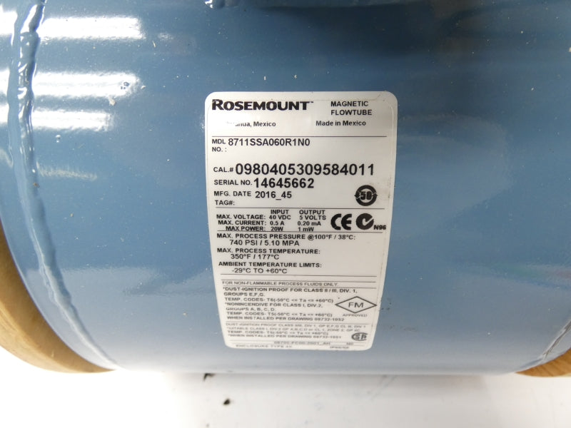 ROSEMOUNT 8711SSA060R1N0 40VDC 0.5A 740PSI NSMP