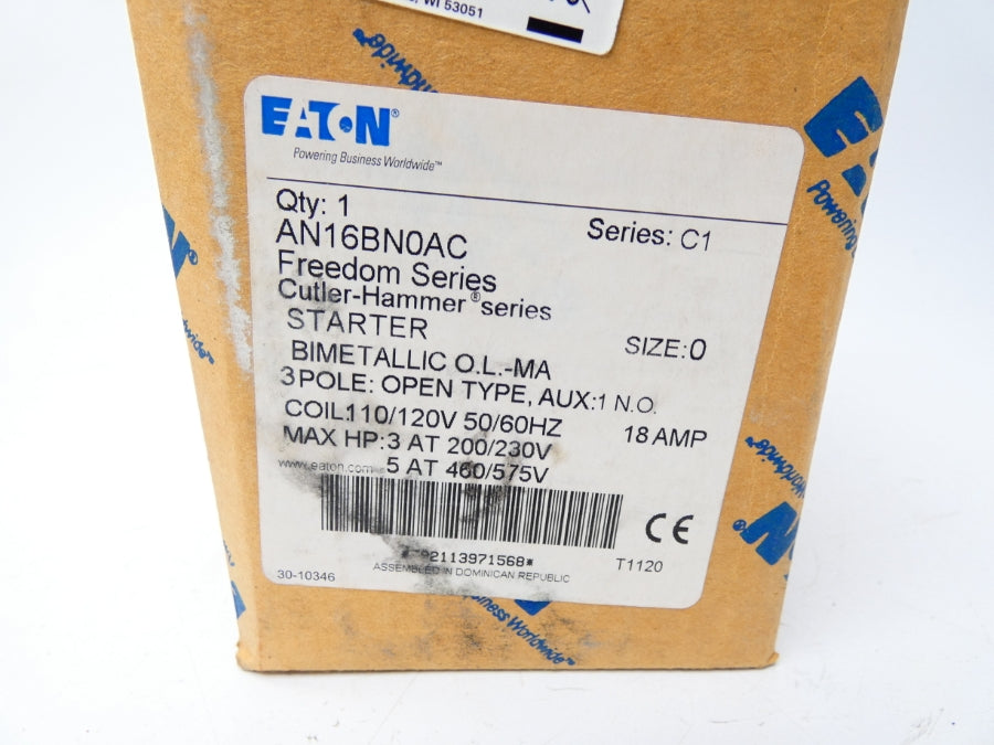 EATON AN16BN0AC SER. C1 110/120V 18A (BR) NSMP