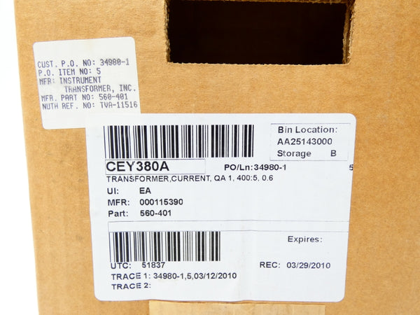 INSTRUMENT TRANSFORMERS 560-401 600V NSMP