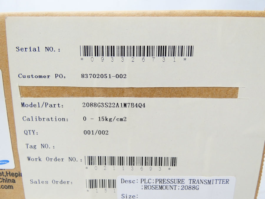 ROSEMOUNT 2088G3S22A1M7B4Q4 10.5-36VDC 800PSI NSMP