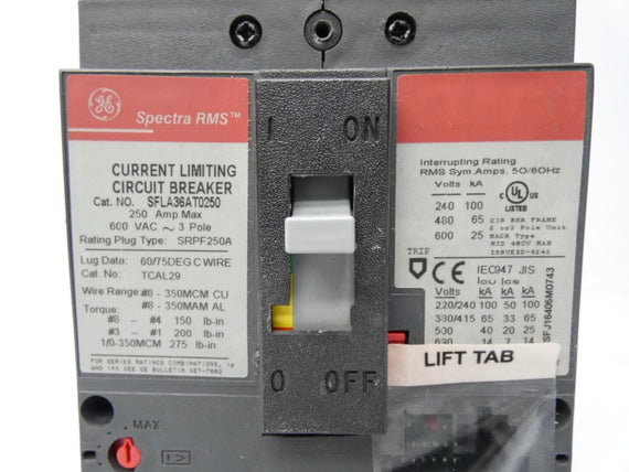 GENERAL ELECTRIC SFLA36AT0250 600V 250A NSMP