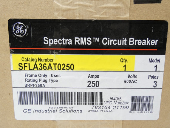 GENERAL ELECTRIC SFLA36AT0250 600V 250A NSMP