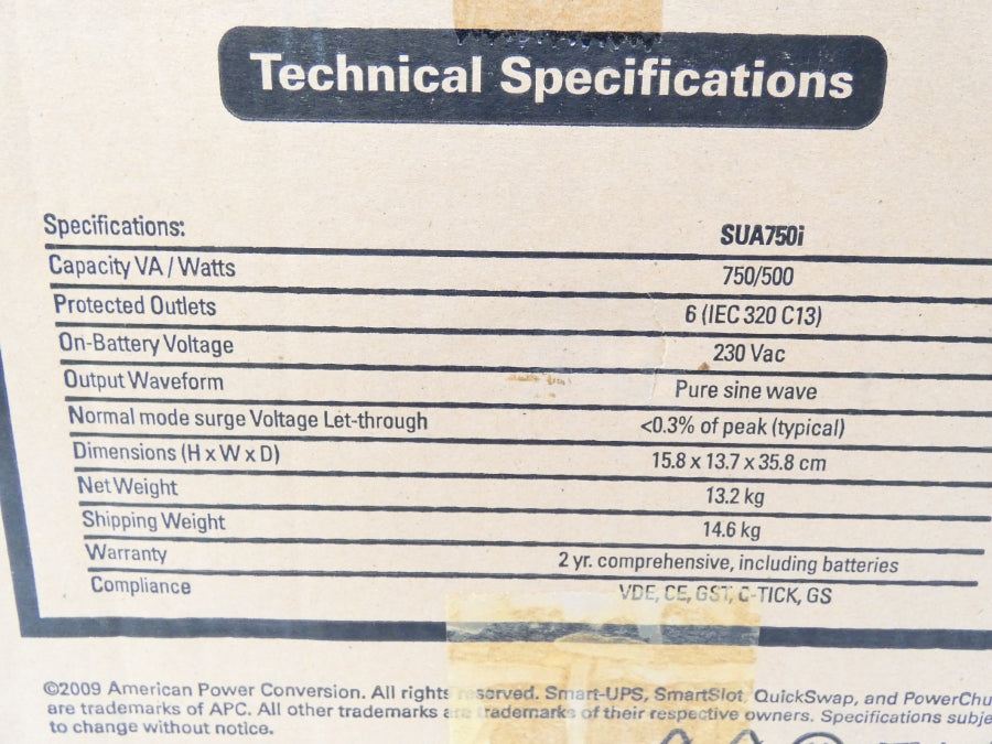 APC SUA750I 200-240V NSMP