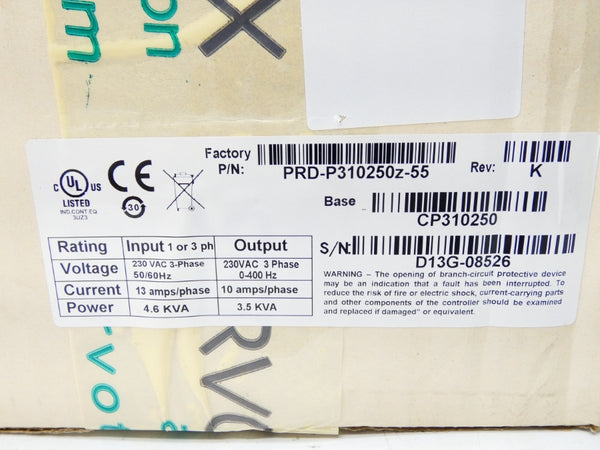 SERVOTRONIX PRD-P310250Z-55 CP310250 REV. K 230VAC 13A NSMP