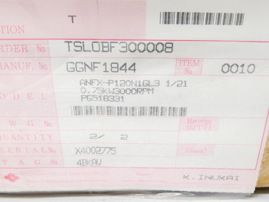 SUMITOMO ANFX-P120N-1GL3-21 NSMP