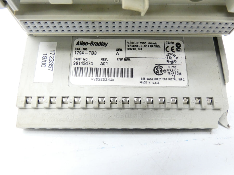 ALLEN BRADLEY 1794-TB3 SER. A REV. A01 120VAC 10 (AS PICTURED) UNMP