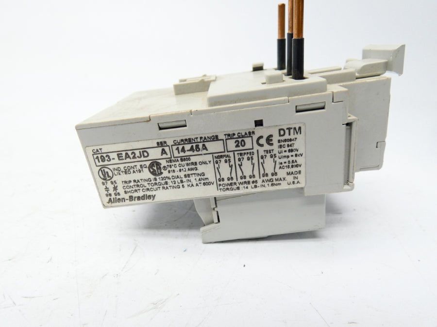 ALLEN BRADLEY 193-EA2JD SER. A 14-45A UNMP