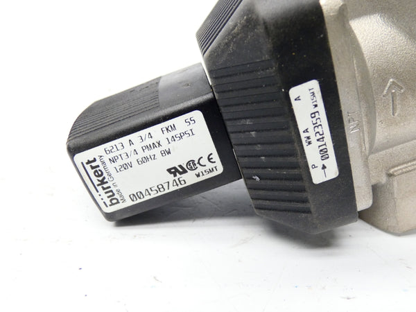 BURKERT 00458746 6213A3/4FKMSS 120V 145PSI 3/4" NSNP