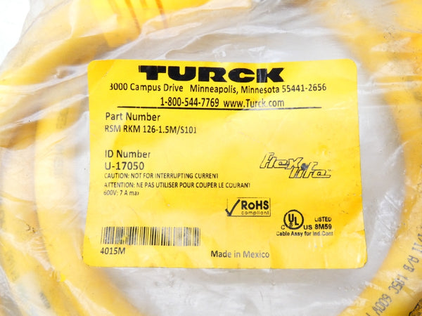 TURCK RSMRKM126-1.5M/S101 U-17050 600V 7A NSMP