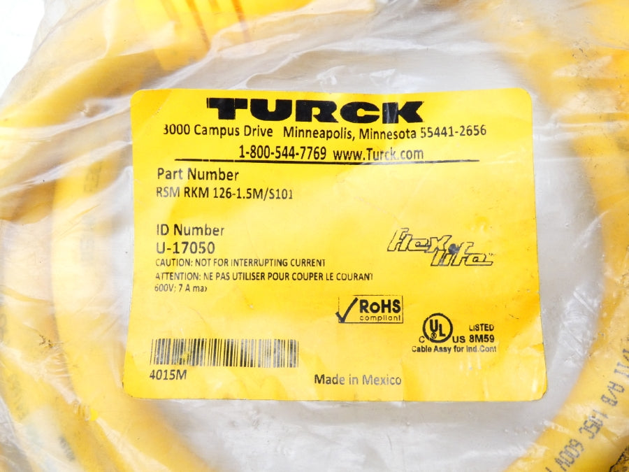 TURCK RSMRKM126-1.5M/S101 U-17050 600V 7A NSMP