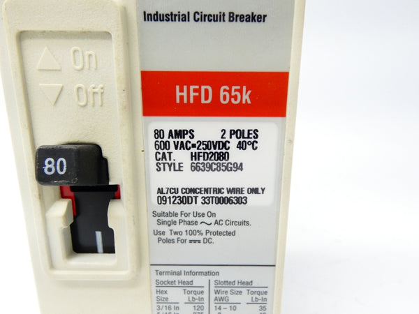 EATON HFD2080 600VAC 80A (AS PICTURED) NSNP