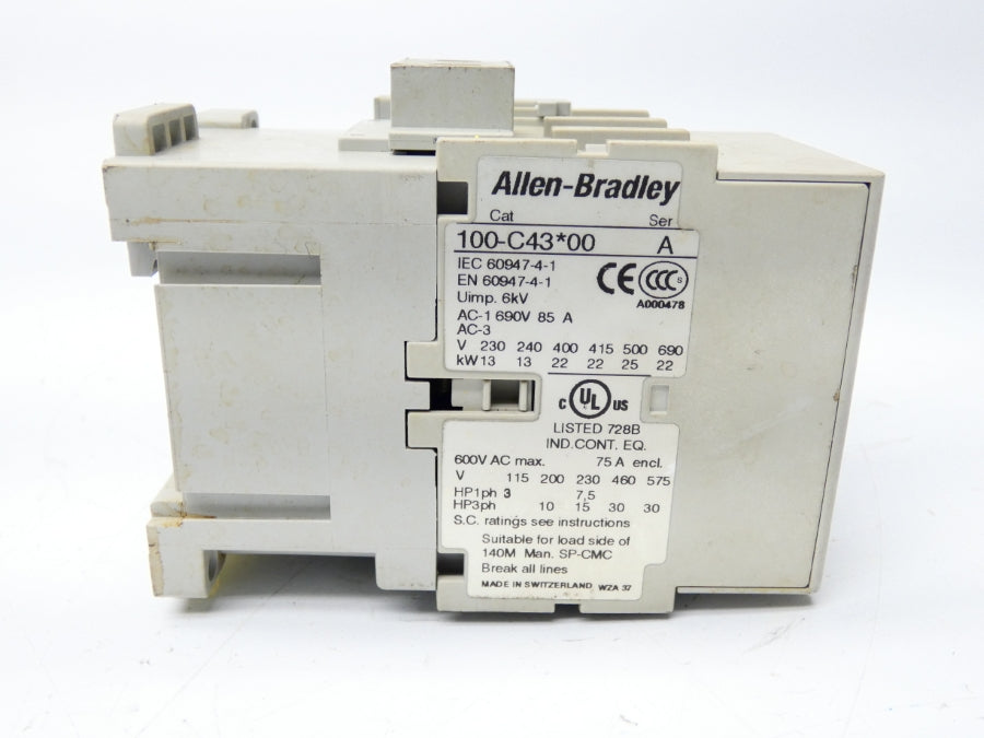 ALLEN BRADLEY 100-C43D00 SER. A 110-120V 85A UNMP