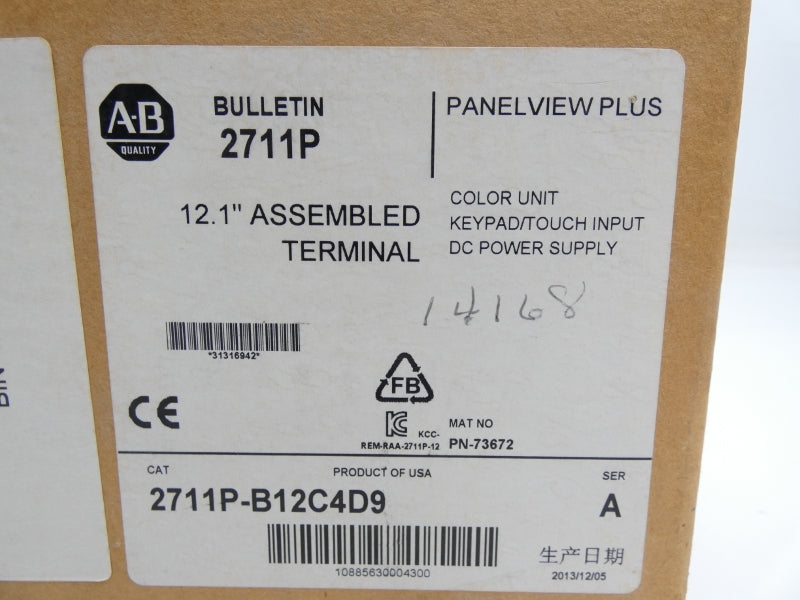 ALLEN BRADLEY 2711P-B12C4D9 SER. A 24VDC NSMP